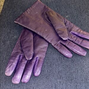 Aris purple leather gloves 8